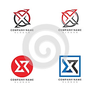 X Letter Logo Template vector icon.