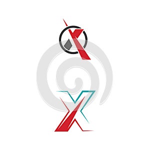 X Letter Logo Template vector icon