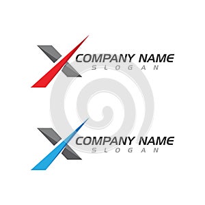 X Letter Logo Template vector icon