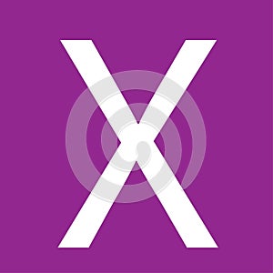 x letter on purple background