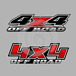4x4 logo for 4 wheel drive truck and car graphic vector. Design for vehicle vinyl wrap_20200426 photo