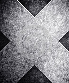 X pattern on metal background