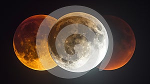 5353X3000 pixel,300DPI,size 17.5 X 10 INC.Lunar eclipse pattern with the moon