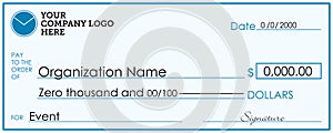 Large Presentation Check Template | Giant Check for Fundraisers and Charitable Events photo