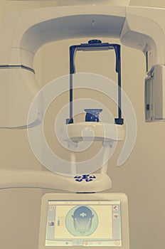 X-ray apparatus for conical beam computed tomography.