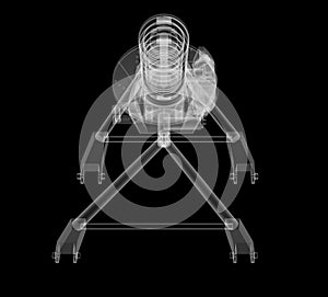 X-ray Car suspension and brake disk