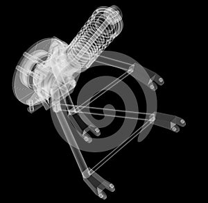 X-ray Car suspension and brake disk