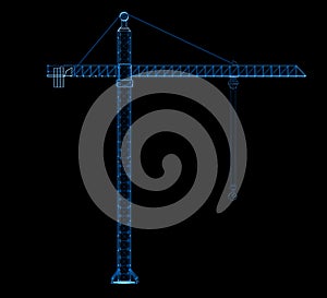 X-ray construction crane isolated