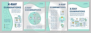 X-ray examination brochure template layout. Roentgen. Flyer, booklet, leaflet print design, linear illustrations