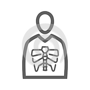 X-ray gray icon, skeleton, Patient, radiology, x ray