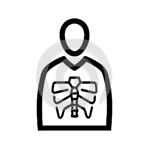 X-ray icon, black color skeleton, Patient, radiology, x ray