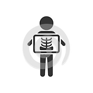 X-ray icon in flat style. Radiology vector illustration on white isolated background. Medical scan business concept