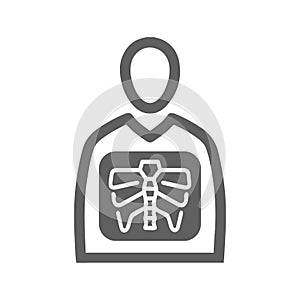 X-ray icon, gray color skeleton, Patient, radiology, x ray