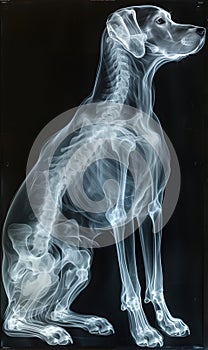 X-ray image of a dog\'s body