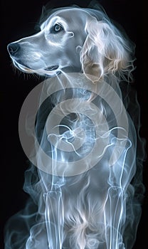 X-ray image of a dog\'s body