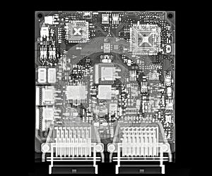 X-ray image of mother board of engine control unit or ECU in Motorcycle