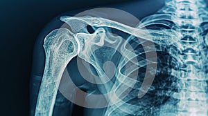 X-ray image of the shoulder joint and surrounding bones