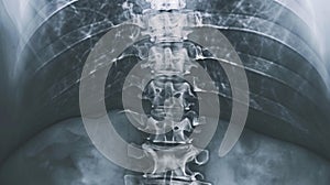 X-Ray Image of Spinal Trauma with Bone and Cord Abnormalities