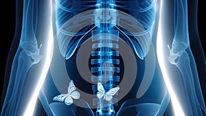 X-ray of a lover with butterflies in his stomach.