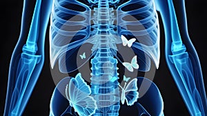X-ray of a lover with butterflies in his stomach.
