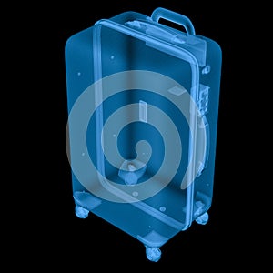 X ray luggage isolated on black