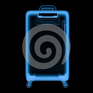 X ray luggage isolated on black