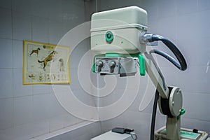 X-ray machine in veterinary hospital