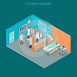 X-ray medical diagnostics healthcare interior flat isometric