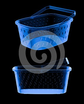 X-ray mpty basket isolated on black background