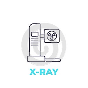 X-ray, radiology machine, line vector icon