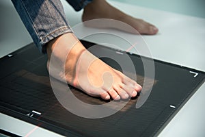 X ray scanning at foot in hospital, Medical and Health care concept