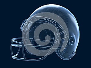 x ray shade football helmet with wireframe football helmet.