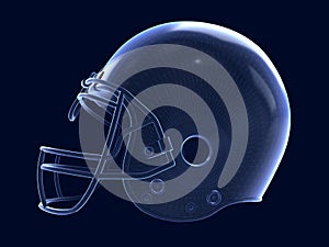x ray shade football helmet with wireframe football helmet.
