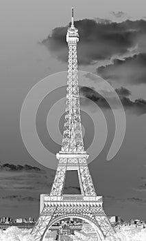 X Rays of Eiffel Tower in Paris France