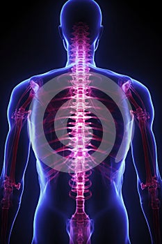 x-rays of the spine, Scoliosis film x-ray show spinal bend in teenager patient