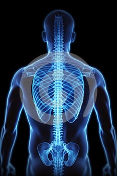 x-rays of the spine, Scoliosis film x-ray show spinal bend in teenager patient