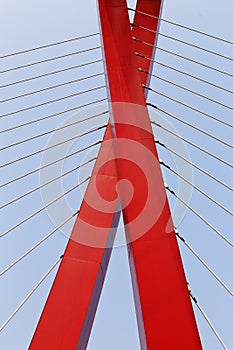 X in the shape of a cable-stayed bridge,unique