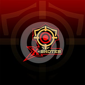 X shoter mascot Illustration Vector Logo esport photo