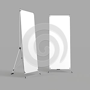 X-stand for your design. Blank white 3d rendering illustration