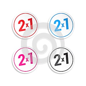 2x1 Stickers Vector