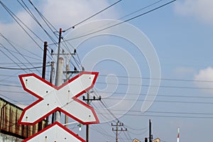 X symbol for railway crossing traffic signs