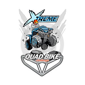 X-treme Quad bike ATV logo, isolated background