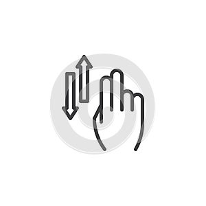 2x vertical scroll line icon