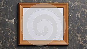 Minimalist 7x5 Wooden Frame Mockup On Granite Background photo