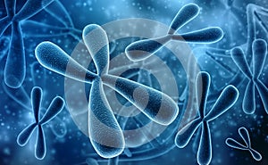 3D rendered illustration of chromosomes. Genetics concept photo