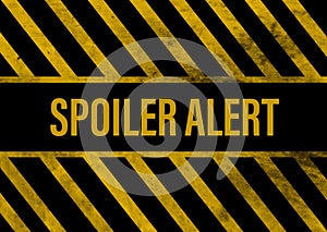 "spoiler alert" typography sign, Illustration image, black and yellow stripes pattern