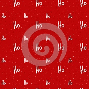 'Hohoho' christmas text and snow on red background