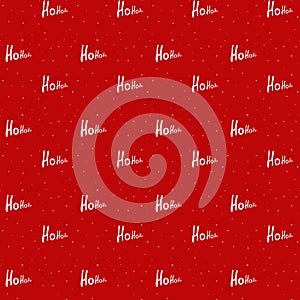 'Hohoho' christmas text and snow on red background