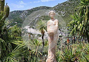 & x27;Justine ou Isis& x27; sculpture in the Exotic Garden of Eze, France