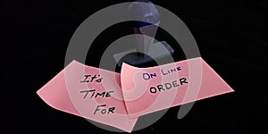 it& x27;s time for online order concept displaying on black background